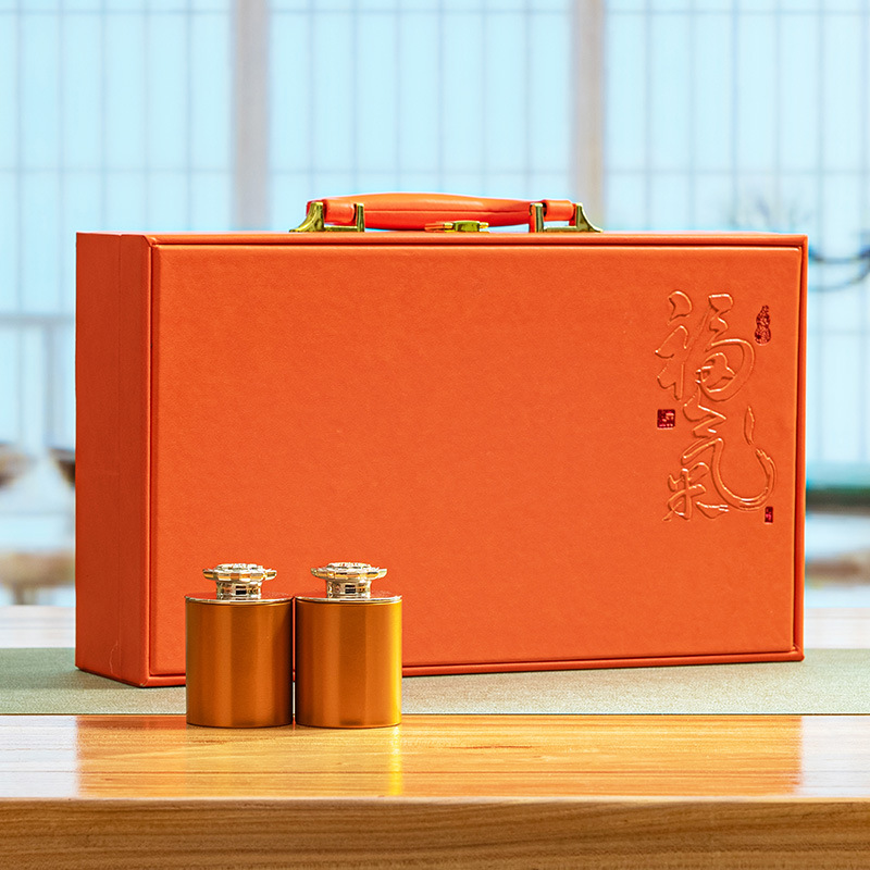 高档皮质茶叶礼盒金骏眉小罐茶包装盒空盒西湖龙井茶叶盒皮盒批发