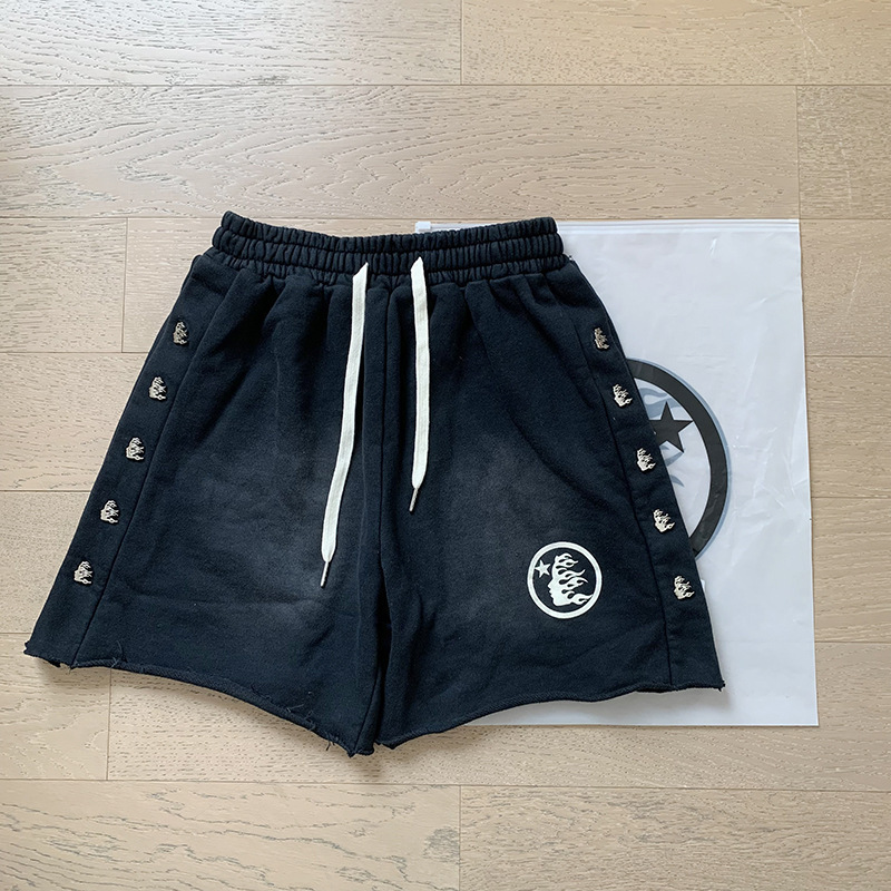saint vintage正确版本水洗做旧短裤五分裤高街宽松裤子|undefined