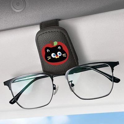 Car Glasses Clip/Bill Clip, Glasses Clip for Driver's Side - black-apple-black-cat