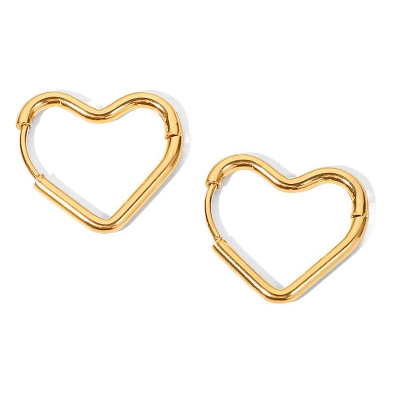 INS estilo francés mismo estilo elegante pendientes de acero de titanio de acero inoxidable chapado en oro de 18K pendientes encantadores pendientes de todo fósforo para las mujeres