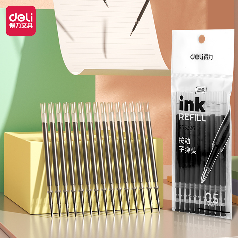 Powerfully Press The Gel Pen0.5 Black Smooth Full Needle Tube Ball Signature Pen Office Daily Writing Pen Test