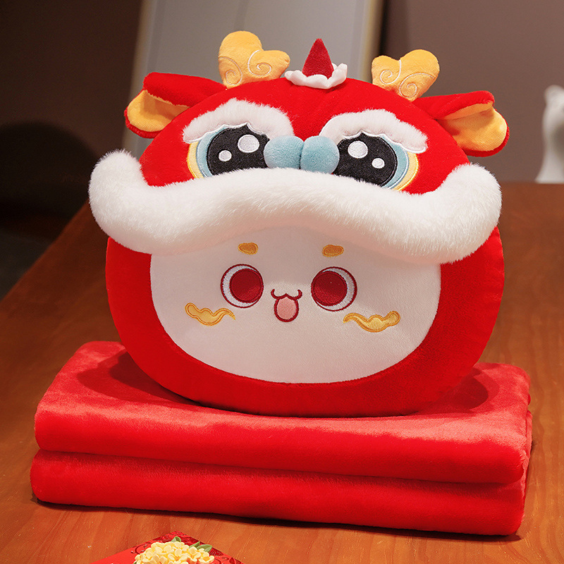 Dragón año León almohada manta dos-en-uno Oficina cojín siesta almohada sofá sala de estar almohada edredón de doble uso