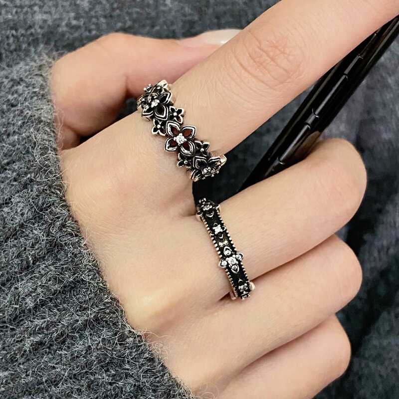 Niche Design Micro-Encrusted Cross Four-Leaf Clover Ring for Women, New Style, Personalized Retro Vintage Style Open Ring for Women Niche Design Micro-Encrusted Cross Four-Leaf Clover Ring for Women, New Style, Personalized Retro Vintage Style Open Ring for Women