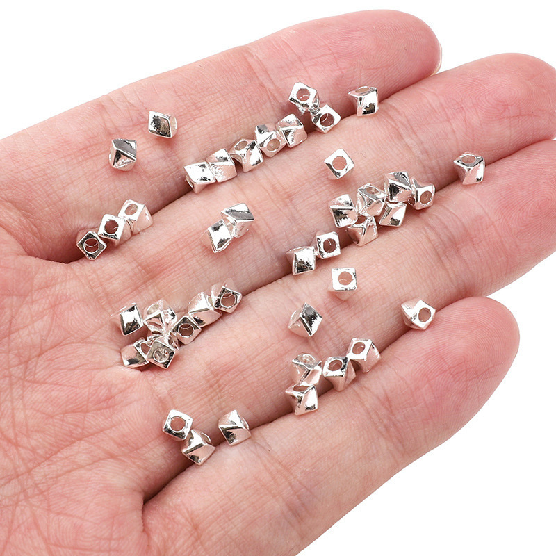 25 合金ブロークンシルバールースビーズシリーズホイールビーズスクエアビーズスペーサービーズ手作り diy アクセサリー半完成ブレスレット素材|undefined