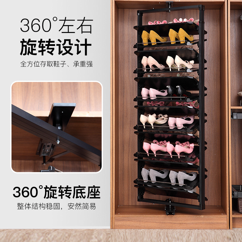 多機能回転靴ラック収納アーティファクト360度靴キャビネットホームシューズキャビネット内蔵回転靴ラック|undefined