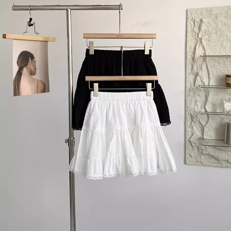 2025年夏の女性用フレンチスカート、新しい露出防止、甘い太いmm、痩身と年齢を減らす白いAラインスカート|undefined