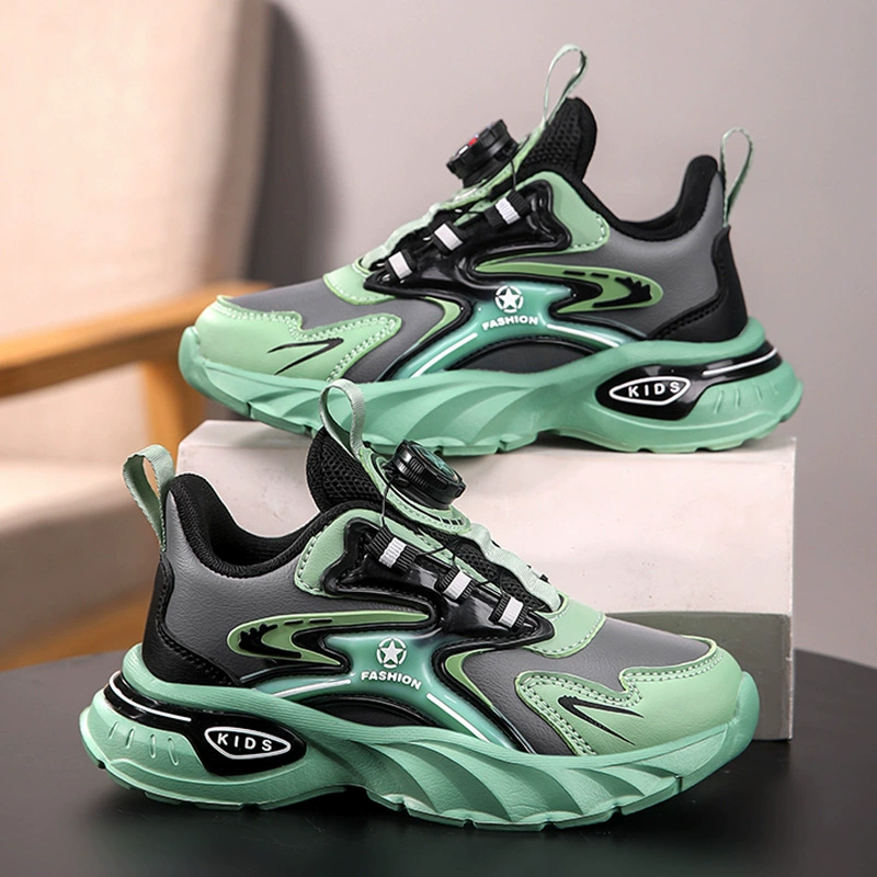 Обувь для мальчиков 2024 новые осенние кожаные водонепроницаемые детские ботинки для мальчиков мягкая подошва нескользящие и износостойкие спортивные кроссовки