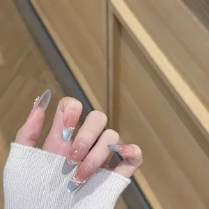 【蓝色精灵】纯手工穿戴甲春季新款ins百搭显白猫眼指甲贴美甲贴
