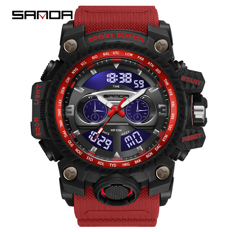 SANDA SANDA 3153 nuevo reloj de moda moda estudiantes reloj de hombre creativo multifuncional cool