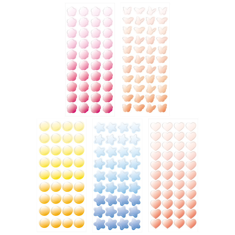 Borde de plata amor mariposa color gradiente láser Goo tarjeta mano cuenta pegatinas DIY foto material decorativo papelería pegatinas