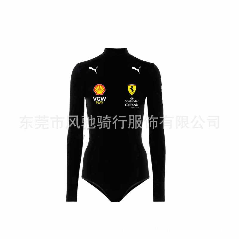 跨境壳牌红牛法拉利奔驰迈凯伦车队F1赛车服定制连体泳衣打底上衣|undefined