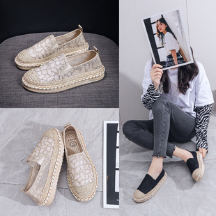 Cross-Border Summer Women's Shoes 2025 New Mesh Breathable Fisherman's Shoes Women's Korean Style Flats Casual Cloth Shoes Trbottomy
