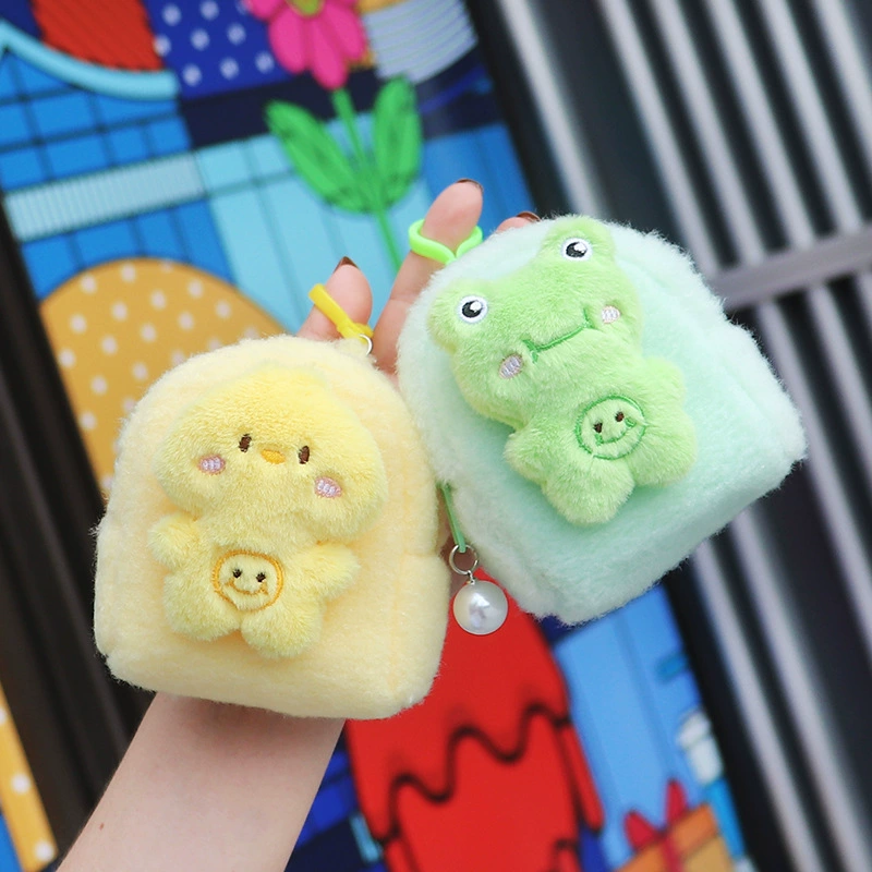 Трехмерный плюшевый рюкзак Смайлик животное портмоне молния короткая сумка для наушников рот красный конверт коготь машина подарок оптом