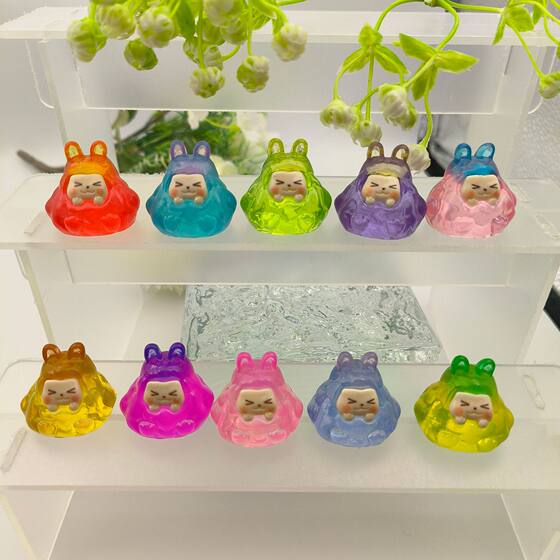 Shake Tone to Touch Flash Tower Ornaments Resin Crafts Small Ornaments Cute Trendy Play Blind Box