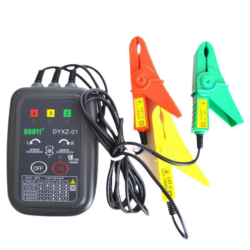 Трехфазное определение последовательности фаз электрического тока, мульти-один DYXZ-01, бесконтактное обнаружение 02, 03, различие приборов для измерения фаз