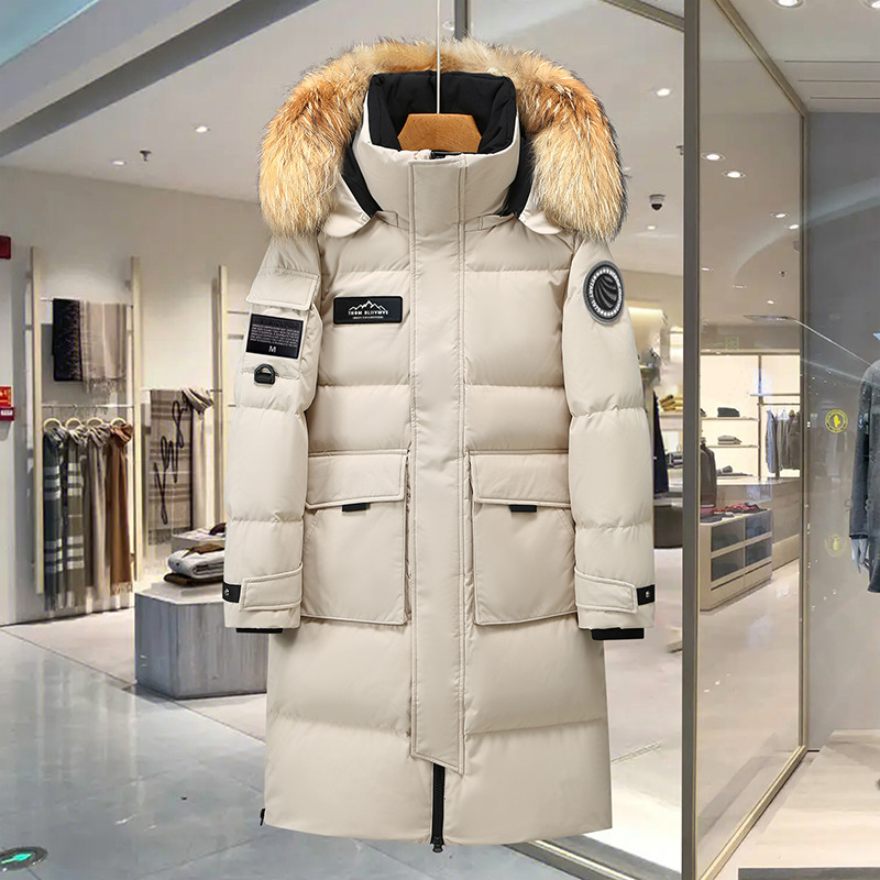 2025新款羽绒服长款过膝大毛领连帽加厚保暖外套