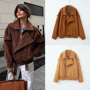 Cross-Border European and American Clothing Aliexpress Popular Fashion Casual Personality Street Motorcycle Clothing Short Jacket