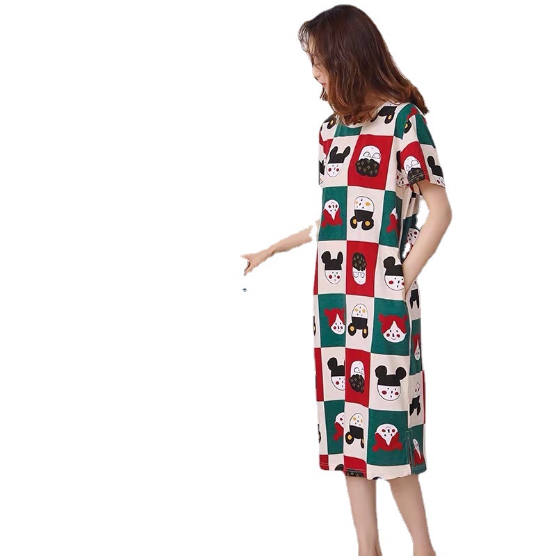 Pijamas de verano de las mujeres pijamas de estilo coreano camisón de verano de las mujeres de manga corta de verano de las mujeres desgaste del hogar traje de estudiante lindo más tamaño