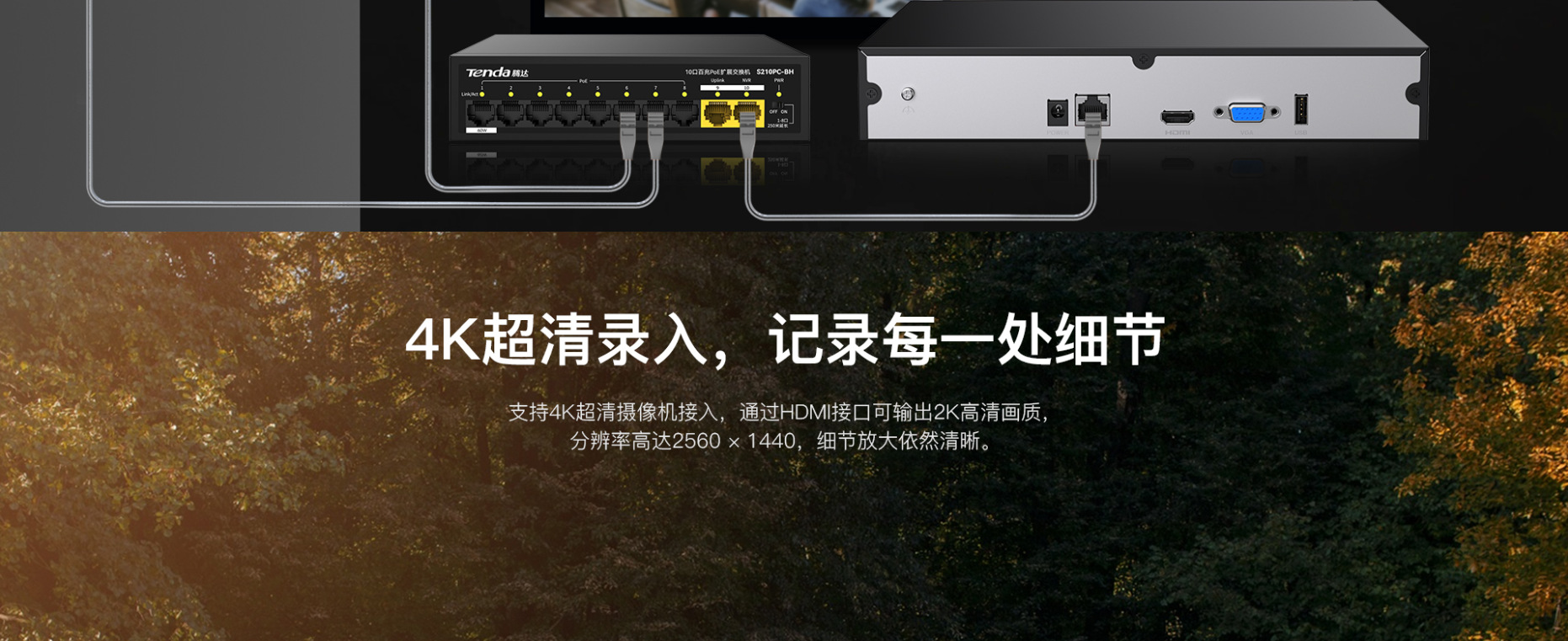Tenda 16-Channel Iron Box NVR Bilingual System Recorder 4K Ultra HD Surveillance Host Mobile Remote Control TN3116