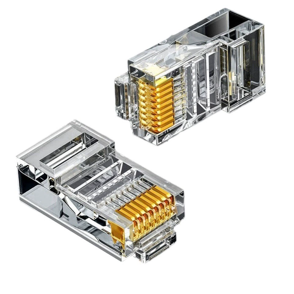 Super six -type crystal head RJ45 Gigabit computer router comprehensive wiring pure copper/gold plating/1U/3U connector