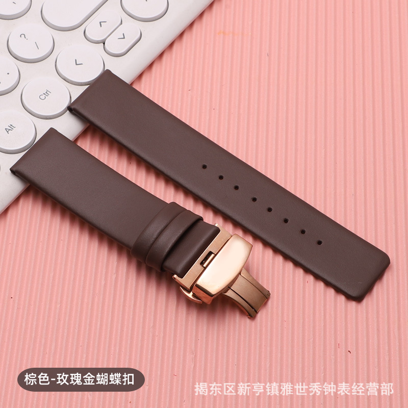 Thin, leather, brown, golden, pink gold