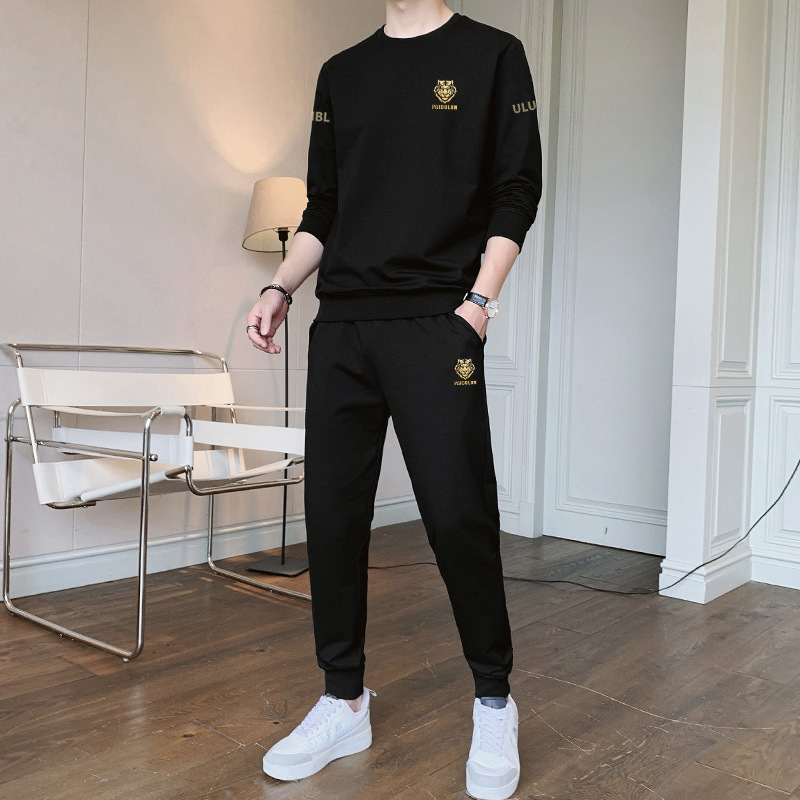 Men's Casual Sports Suit 2025 Spring and Autum New Simple Fashion Brand Sweatshirt and Sweatpants with Two-Piece Set