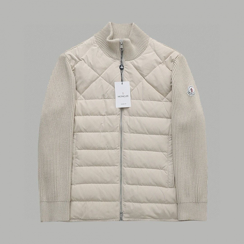 Cross-Border Winter Knitted down Jacket New Style Spliced Duck down Men's Lightweight down Jacket Stand Collar Jacket Casual Wear
