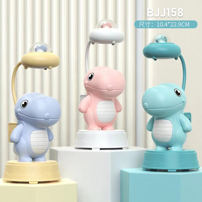 Dibujos animados astronauta Rana dinosaurio unicornio sacapuntas lámpara de mesa USB recargable habitación de los niños LED protección de los ojos lámpara de mesa