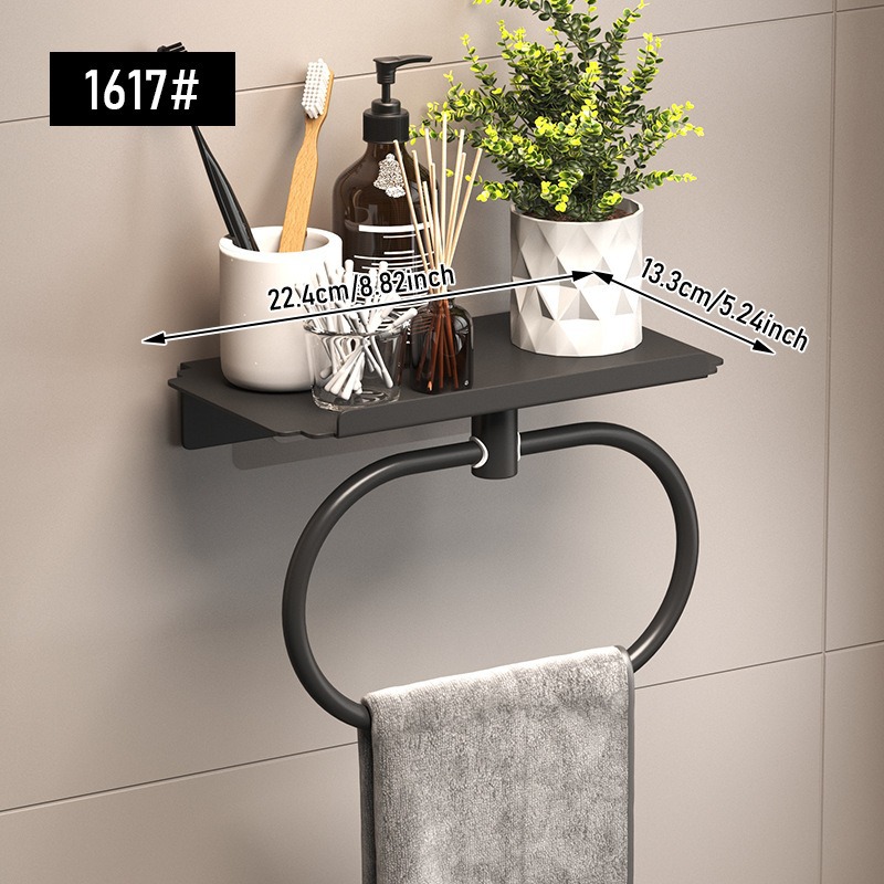Transfronterizos sin perforación colgante de pared conjunto de colgante de baño toalla barra de toalla anillo de toalla oval colgante de almacenamiento de toalla
