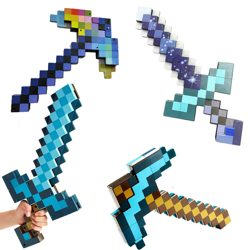 Toy World Diamond Sword Minecraft Bow and Arrow My Peripheral Weapon Model Transformation Two-In-One Sound and Light Sword Toy World Diamond Sword Minecraft Bow and Arrow My Peripheral Weapon Model Transformation Two-In-One Sound and Light Sword