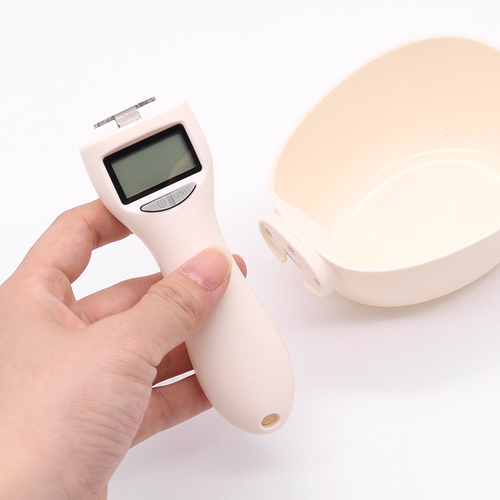 Cuchara medidora de comida para perros y mascotas de mango largo, cuchara digital para comida para gatos con escala de gramos, cuchara medidora liofilizada, báscula para comida para gatos