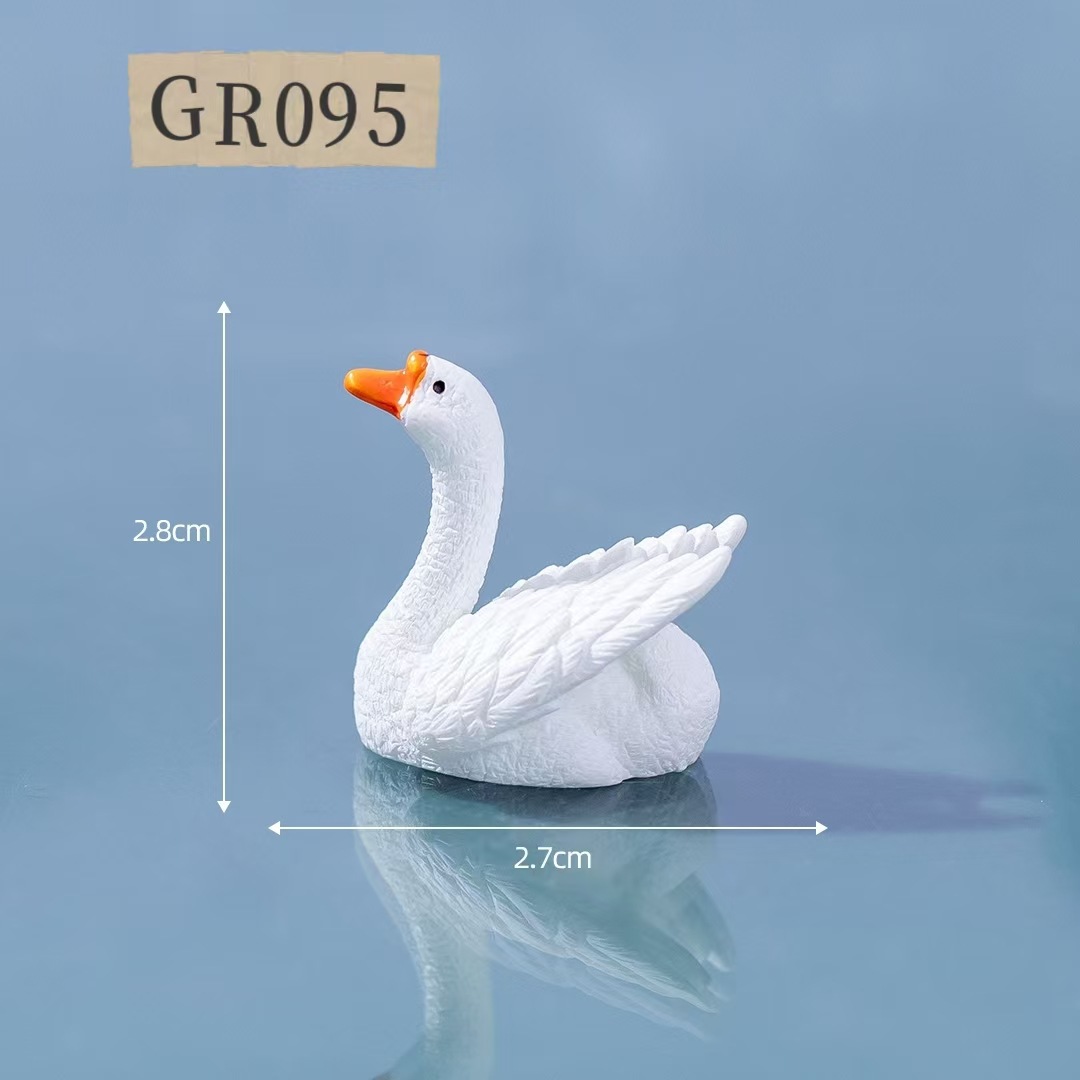 Micro paisaje pareja creativa pequeño cisne animal mano pecera paisajismo accesorios adornos adornos de resina de escritorio