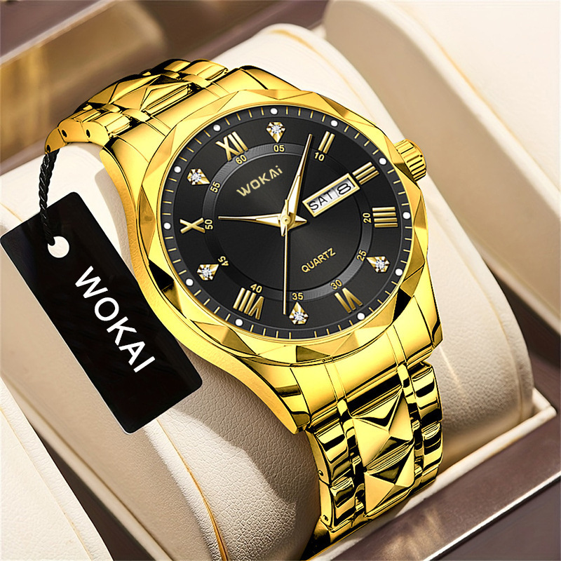 2025 New Waterproof Men's Watch Wholesale Luminous Men's Watch High-End Hot Style Dual Calendar Fashion Quartz Watch
