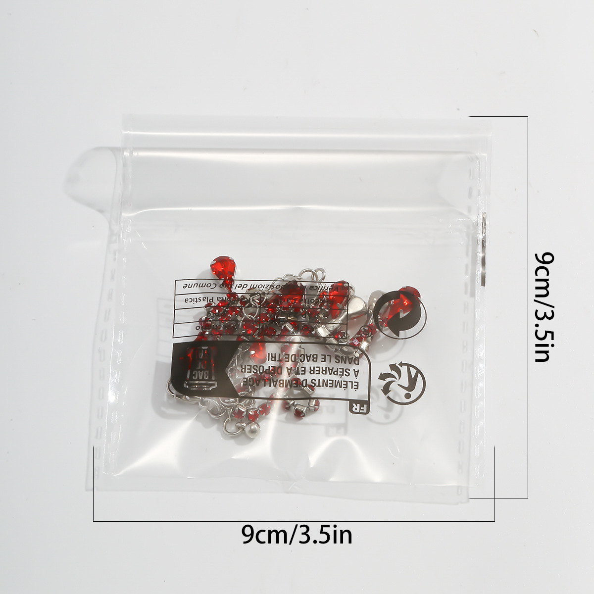 Girocollo goth con perline e frange a goccia di cristallo rosso_voghion.com