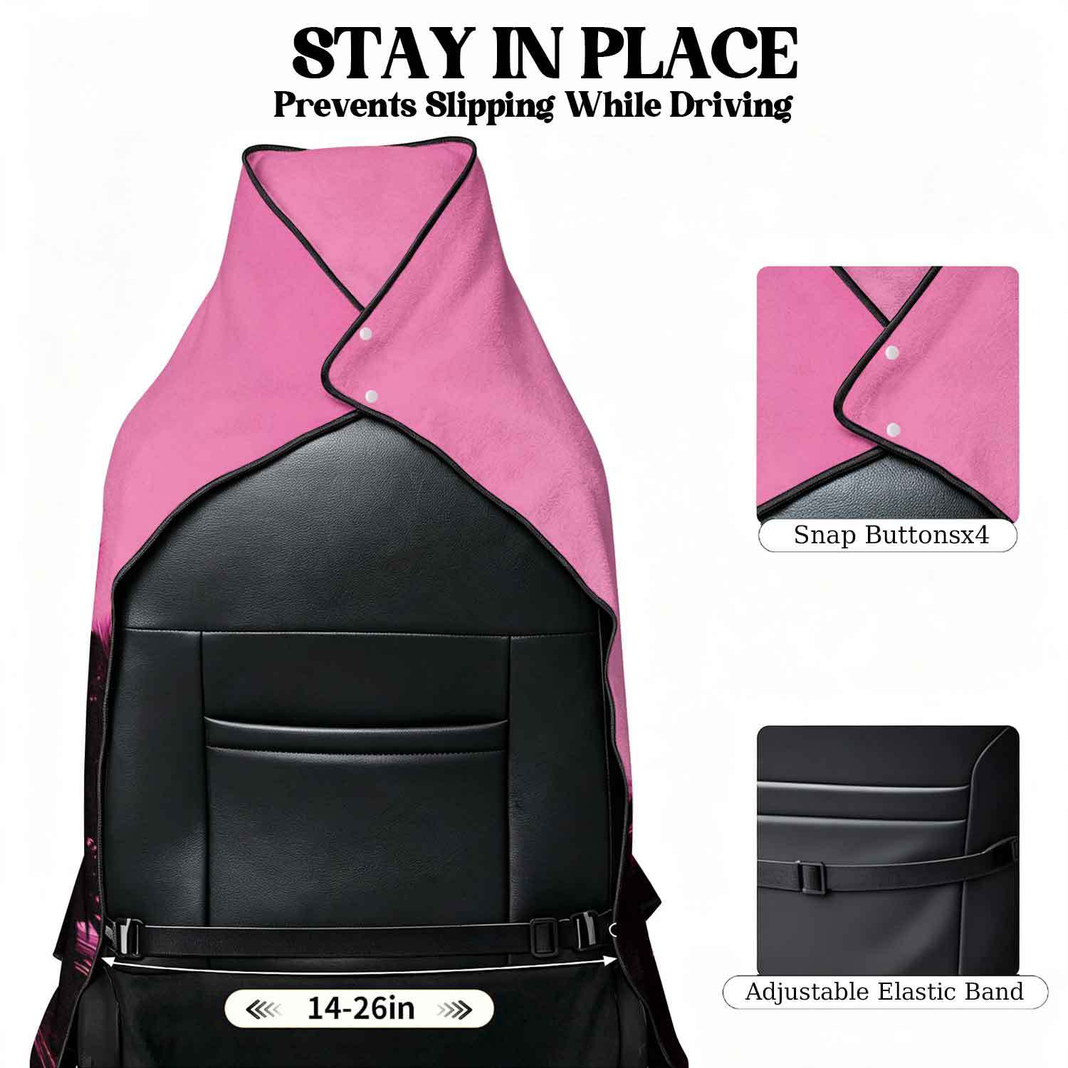 Printed bath towel and car seat cover 2-in-1, ultra-fine fiber outdoor beach and car dual-use universal seat cushion