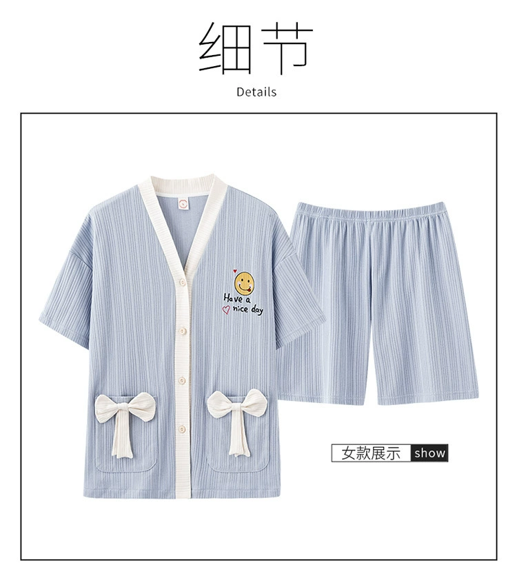 silk pajama set SLPBELY Lover Pajamas Set Homesuit Summer Short Sleeve Cute Couple Nightwear Pyjamas With Shorts Men Women Loungewear Sleepwear cotton pjs