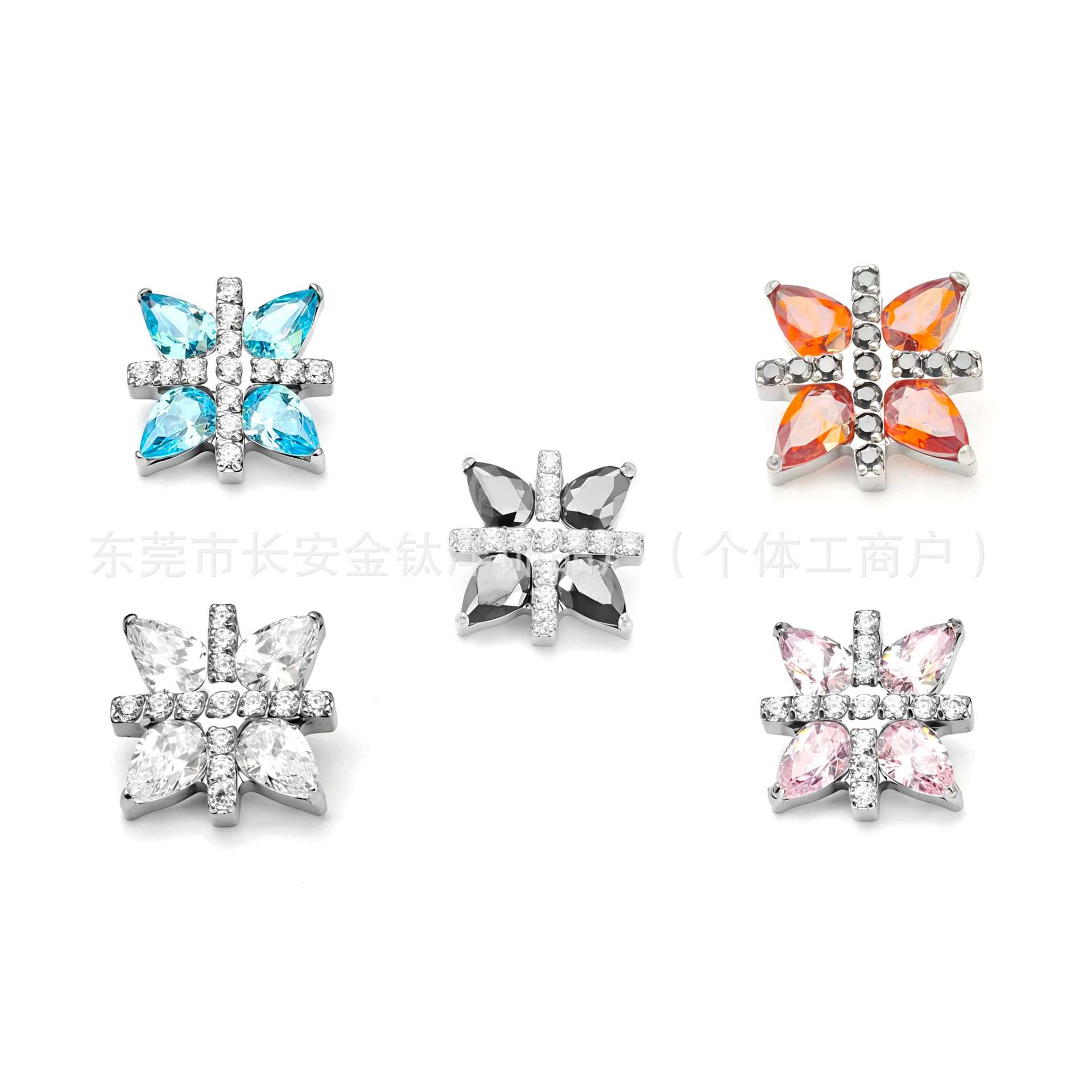 F136 Titanium Cross Eight-Pointed Star Water Drop Zircon Lip Stud Ear Stud Cartilage Ear Bone Piercing Jewelry detail image 5