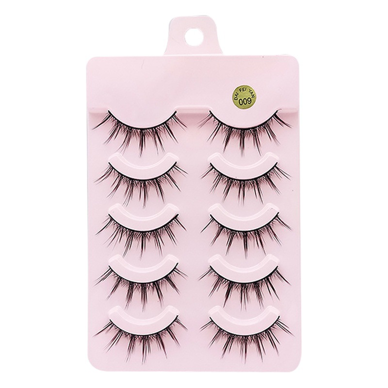 Fábrica al por mayor cinco pares 009 pestañas postizas pelo de hadas tipo una combinación de cola de pez