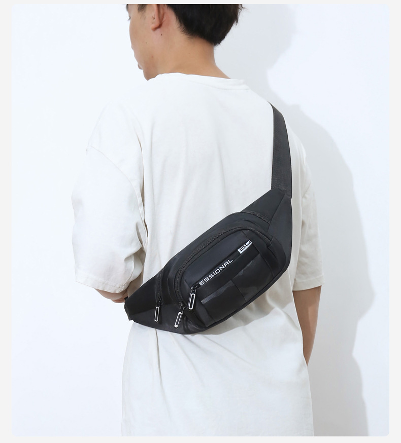 Wholesale of foreign trade waist bags, men's leather chest bags, large-capacity crossbody bags for travel, men's business outdoor mobile phone bags undefined