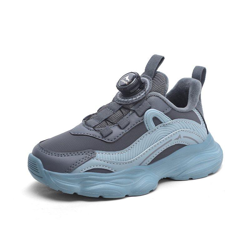 Fabricante mayorista de terciopelo calentamiento de cuero para niños zapatos de invierno al aire libre anti-derrapante zapatos deportivos al aire libre