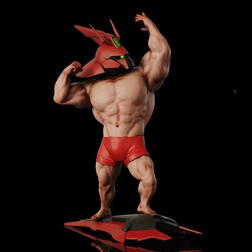 Protein Powder Big Muscle Master Zhazha Zaku Unit 1 Muscle Fat Boy Original Gundam Figure Model Ornament