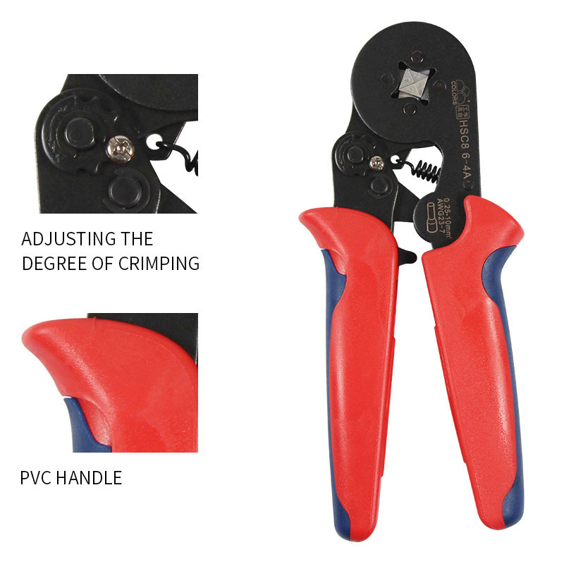 Cross-border dedicado HSC8 6-4A alicates que prensan de cuatro lados de estilo europeo de tipo tubo pre-aislado terminal alicates que prensan patente de la UE