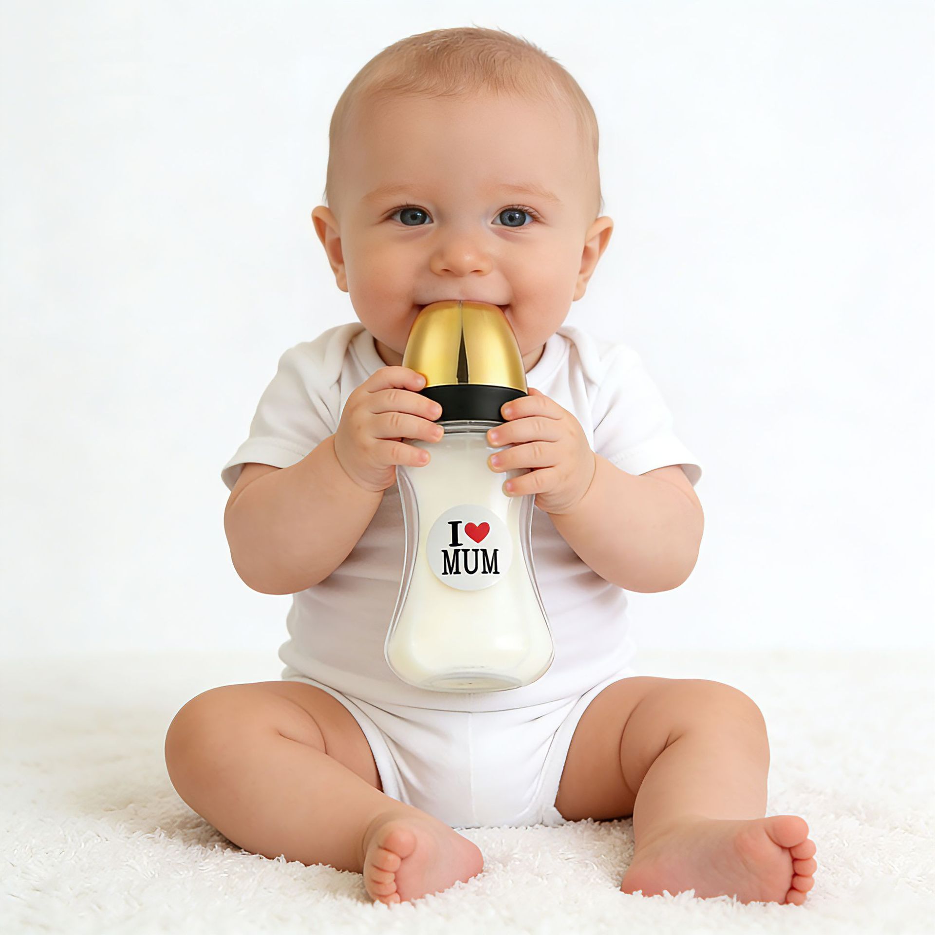 Cross-Border Gift Box Packaging Wide Mouth Medium Size 6 Months and Above Newborn Baby Infant Pp Plastic Bottle 240ml