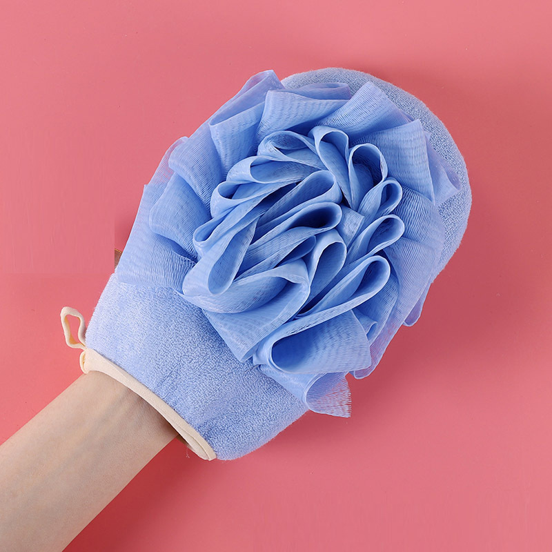 Toalla de baño de flores de baño, bola de baño dos en uno, guantes de baño suaves, artefacto de frotamiento de espalda, toalla de baño de arena fina, toalla de baño de doble cara