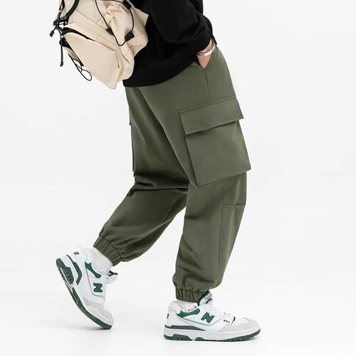 Workwear Loose Ankle Hem Men's Summer Thin Casual Streetwear Brand Pants with Multiple Pockets for Teenagers