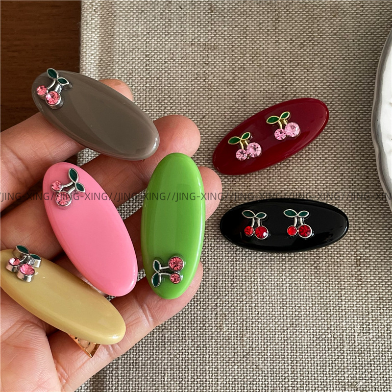 8g Weight Hair Clip Hair Accessories Type 1 Piece Quantity Casual, Daily Occasion Alloy, Plastic, Rhinestone Material Cherry Pattern All Seasons Season Women's Gender Cute, Lady Style Cute Lady Women's Cherry Alloy Plastic Rhinestone Hair Clip 4