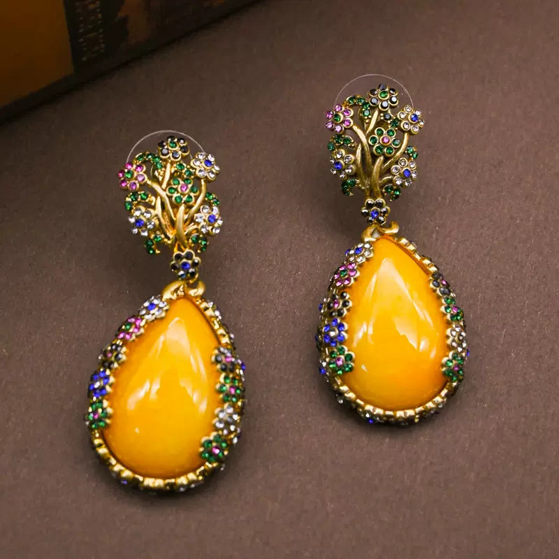 耳环简约水滴耳坠耳饰新款气质复古欧美时尚百搭轻奢风批发春季女