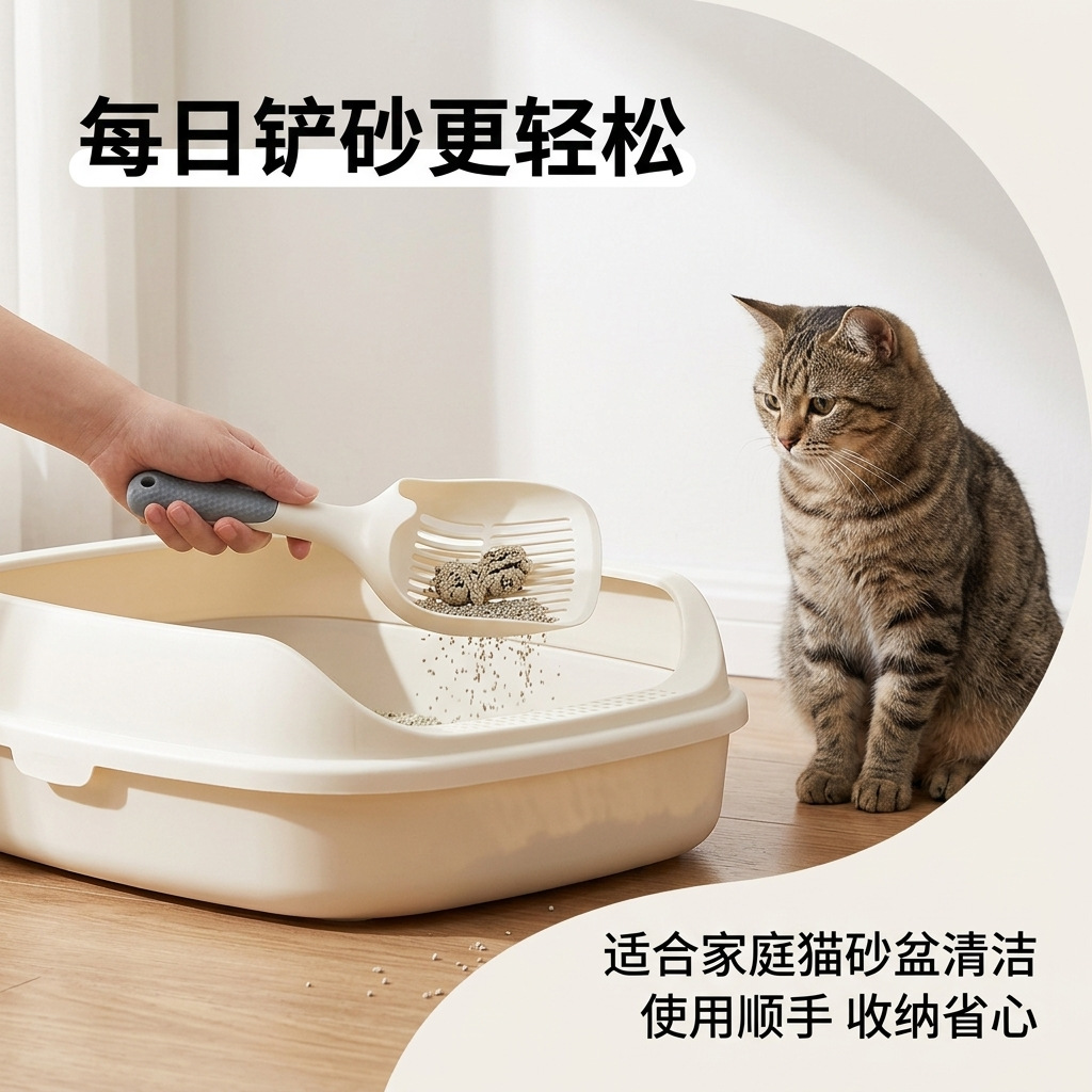 Pala para Arena de Gatos con Rejilla de PP Orificios Pequeños para Gatos image 5