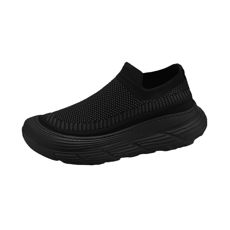 Zapatillas deportivas casuales de primavera 2026 para hombre, estilo europeo, sin cordones, suela gruesa, tejido transpirable, diseño ligero y exclusivo.