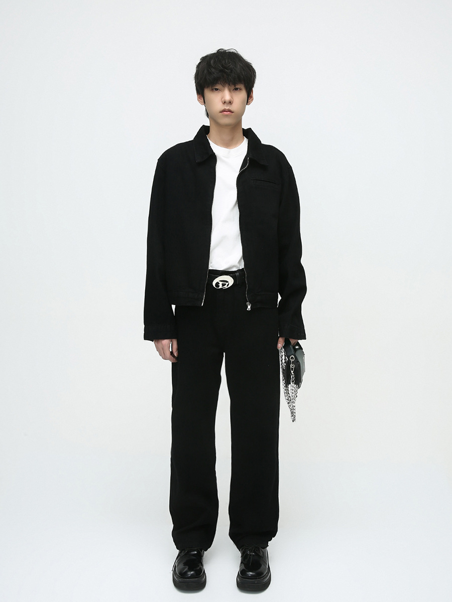 Mtlclothes ropa de Hombre | 2023 otoño nuevo estilo Hong Kong avanzada sentido simple suelta casual Denim traje moda